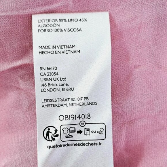 Brand New Maeve Linen Pleated-Waist Hanky-Hem Midi Dress - Picture 8 of 9